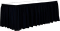 Ultimate Textile Pleat Polyester Fabric Table Skirt - Machine Washable Flame Resistant with Clips for Events, Weddings & Trade Shows, Cut & Sewn in Paterson, NJ - Midnight, 17' Shirred Pleat