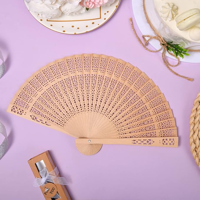 36-Piece Wooden Gift Box Wrapped with Hand-held Folding Fan or Wedding Gift, Bride Gift Party Home Decoration Birthday Gift