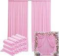60ftx12ft Wrinkle Free Pink Backdrop Curtain, 12 Panels 12FT Height Pink Wedding Backdrop Drapes, Silky Polyester Back Drop Cloth for Birthday Photography Background Party Backdrop Draping