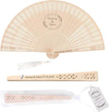 100 PCS Custom Fans Personalized Folding Fans for Line Dancing Wooden Hand Fan Wedding Favors Bulk Fans for Guests Party Event Use (Style09)