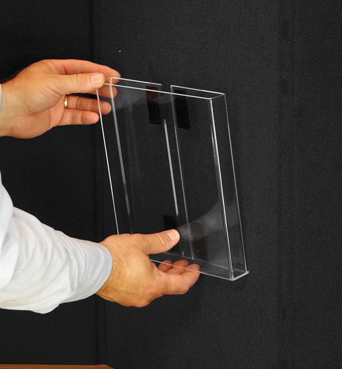 3-Panel Tabletop Display Board, 54 x 30 - Black and Gray Hook & Loop-Receptive Fabric, for Exhibitions and Trade Shows