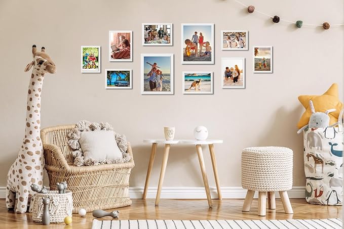 KTKDE A2 Picture Frame White Woodgrain Display 16.5x23.4 inch Poster Frames Vertical & Horizontal Wall Hanging Large Picture Frame and Artwork-Perfect for Christmas gifts and Home Decor