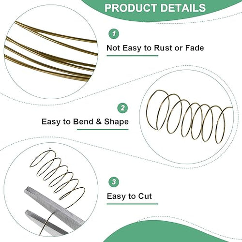 0.4mm Jewelry Wire, 26 Gauge 328FT Craft Wire Copper Beading Wire for Jewelry Making/Planting/Weaving/DIY Crafting, Soft Metal Wires [100M, Bronze Tone]