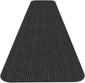 House, Home and More Indoor Outdoor Double-Ribbed Carpet Runner with Skid-Resistant Rubber Backing - Smokey Black - 4 Feet x 15 Feet