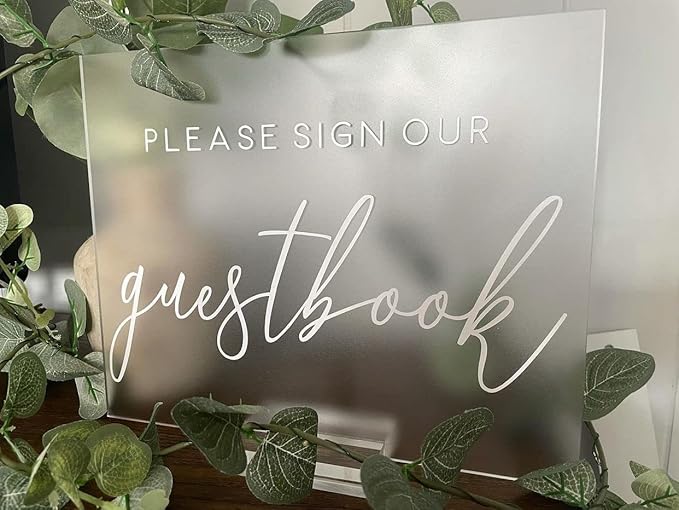 10 Pack 8x10 Inch Frosted Acrylic Signs Blank, DIY Blank Frosted Acrylic Sheet Sign 1/8 inch Thick for Wedding Reception Sign Party Events(Wood Stand NOT Included)