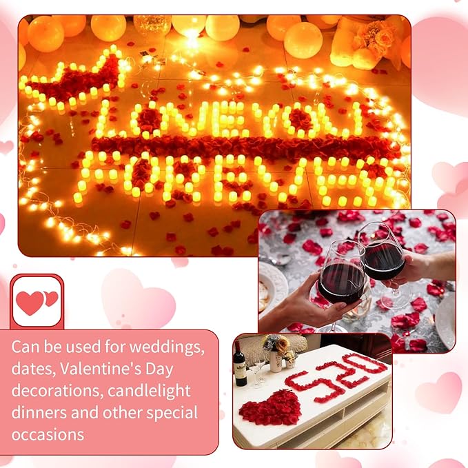1000 Pcs Artificial Fake Rose Petals,Flower Petals for Romantic Night, Engagement, Party, Wedding, Event Flower Decorations, in Bulk(Dark Red)