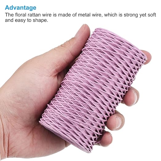 PATIKIL 164 Feet Floral Bind Wire Wrap Twine, 1mm Florist Wire Iron Wire Paper Covered Vine Wrapping Binding Wire for Flower Bouquets, Purple