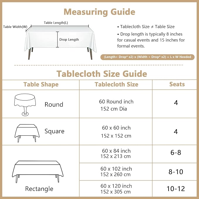 MYSKY HOME Rectangle Tablecloth, 60x60 inches, Heavy Duty Cotton Tassel Linen Look Waterproof Farmhouse Tablecloth, Wrinkle Free, Beige Tassels for Kitchen Dining, Party