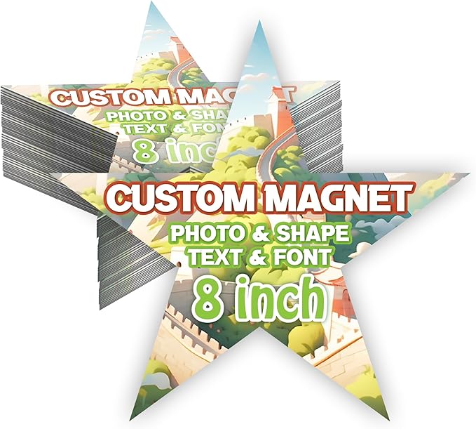 KETABAO – 8" Create Your Own Star Photo Magnet – Customized Magnetic Photo Frames for Refrigerators, Storage Cabinets and Cars