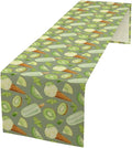 Summer Ice Cream Popsicles Table Runner, Watercolor Green Kiwi Seasonal Fruit Sweet Dessert Dinner Runner for Party Holiday Home Kitchen Dining Table Decor 13"x60"