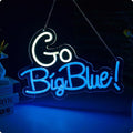 Go big blue neon sign University Slogan neon sign for wall decor Kids Room Decor Bar Game Room Man Cave Gift