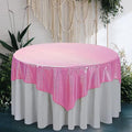 Fitable Pink Sequin Tablecloth for Parties 60x60 Inch - Sparkle Glitter Table Cloth Laser Square Overlay for Wedding Baby Shower Ceremony Birthday Holiday Banquet