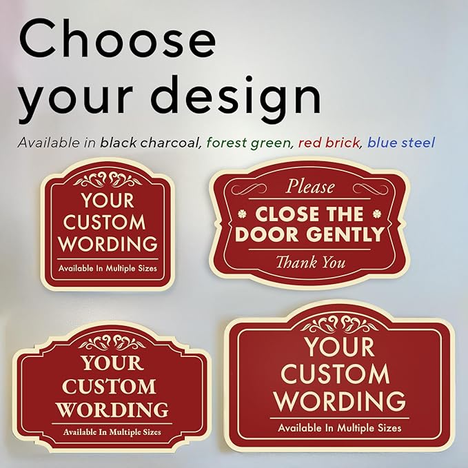 Custom Decorative Outdoor Metal Signs - Personalized Aluminum, Driveway Signs - Design 2 Red Brick, 18x12 In, Waterproof, Made In USA