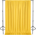 DWCN 10x8 FT Yellow Backdrop Curtains for Parties, Photography Backdrop Drapes with Rod Pockets for Wedding Decorations Stage Birthday Family Gatherings, 2 Panels 5ft x 8ft