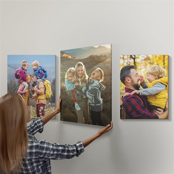 Mixtiles Official - Custom Photo Tiles - Personalized Printed Photos - Magnetic Wall Frames - Adhesive Sticker, No Nails - Various Sizes and Frames - XL-Portrait-set-Tile - Canvas Frame