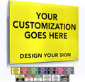 Custom Metal Signs, Personalized Aluminum, Customized Safety, Business Signs, Waterproof Outdoor, White Aluminum (Yellow Background, 7x7 In)