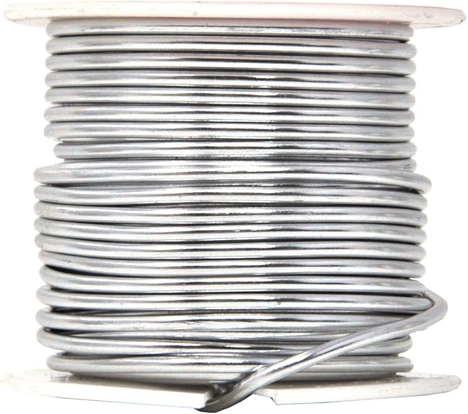Mandala Crafts 12 Gauge Anodized Aluminum Craft Wire for Jewelry Making - 276 FT Colored Flexible Silver Copper True Blue Black Red Kelly Green Wire - Bendable for Bonsai Armature Crafting Sculpting