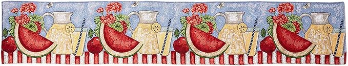 Tache 13x54 Fruity Drinks Table Runner, Colorful Watermelon Lemonade Decorative Spring Summer Woven Tapestry Dresser Coffee Kitchen Dining