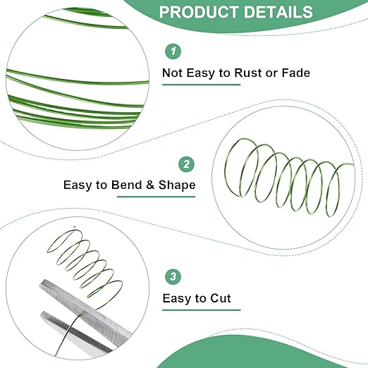 0.3mm Jewelry Wire, 28 Gauge 328FT Craft Wire Copper Beading Wire for Jewelry Making/Planting/Weaving/DIY Crafting, Soft Metal Wires [100M, Green]