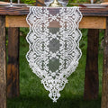 ARTABLE Rectangle Table Runner Lace Macrame Embroidered Table Runners with Exquisite Vintage Shabby Chic for Holiday Wedding Long Dinner Tables (White, 12 x 96 Inch)