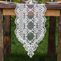 ARTABLE Rectangle Table Runner Lace Macrame Embroidered Table Runners with Exquisite Vintage Shabby Chic for Holiday Wedding Long Dinner Tables (White, 12 x 60 Inch)