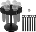 Multi Microphone Holder, Wired and Wireless Mic Holder for Stand, Hold Up to 6 Microphones, Aluminum, Black with stand (Desk)
