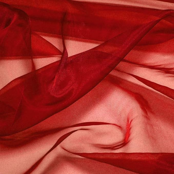 MDS Pack of 250 PCS Organza Chair Sashes Wider Dining Chair Bows Ribbon Tie Back for Wedding Party Birthday Bridal Shower Reception Event Banquet Home Chair Cover Decoration - Red