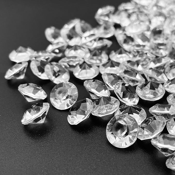 Fake Diamond, 1700PCS 10mm Clear Acrylic Diamonds Crystals Gems for Vase Fillers,Table Scatter, Party Favor, Wedding Decoration, Photography Props, DIY Crafts-10mm