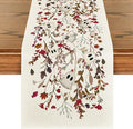 Artoid Mode Ghost Flowers Leaves 210 GSM Halloween Table Runner,Seasonal Fall Kitchen Dining Table Decoration for Home Party Decor 13x60 Inch