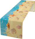 Sea Turtle Table Runner Marine Life Starfish Nautical Blue Green Ocean Theme Kitchen Table Decorations for Indoor Outdoor Home Party Decorations 13 * 108 Inch