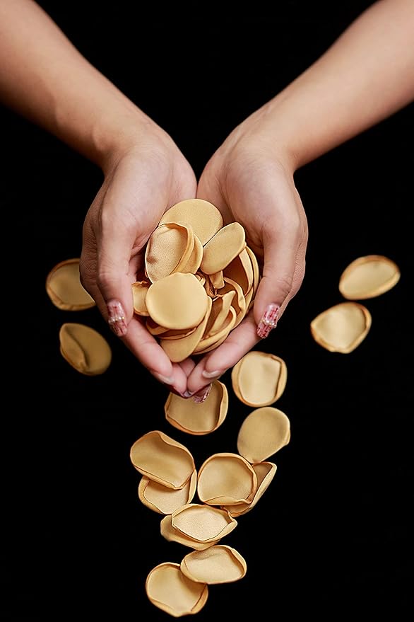 TINGE TIME Silk Rose Petals Flower Petals for Wedding Flower Girl Basket Aisle Scatter Dinner Table Centerpieces Party Confetti Bridal Shower Romantic Night Decoration (Champagne)