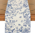 Artoid Mode Monochrome Sketch Birds and Flowers Spring Table Runner, Seasonal Summer Fall Kitchen Dining Table Decoration for Home Party Decor 13x108 Inch