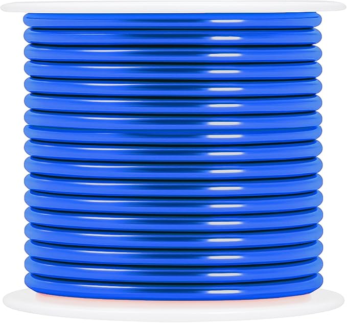 Mandala Crafts 13 Gauge Anodized Aluminum Craft Wire for Jewelry Making - 300 FT Colored Flexible Silver Copper True Blue Pink Ice Blue Green Wire - Bendable for Bonsai Armature Crafting Sculpting
