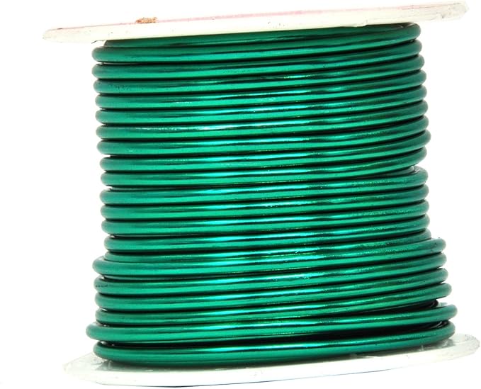 Mandala Crafts 12 Gauge Anodized Aluminum Craft Wire for Jewelry Making - 276 FT Colored Flexible Silver Copper True Blue Black Red Kelly Green Wire - Bendable for Bonsai Armature Crafting Sculpting