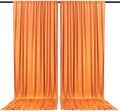 2 Panels Orange Backdrop Curtain, 10 x 7 Feet Background Curtains for Parties, Weddings, Baby Showers, Bachelorette Halloween, Christmas Birthday Party Photoshoot Backdrop Curtains Decorations