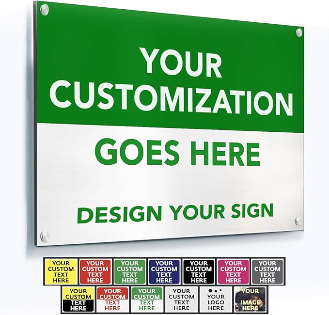 Custom Outdoor Metal Sign - Personalized Aluminum Safety and Business Sign, Waterproof (Green & White, 20x20 In)