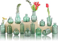 Bud Vases in Bulk 15 Pcs,Small Glass Vases for Flowers as Wedding Centerpieces for Tables,Clear Flower Vases Suitble for Wedding Decorations,Christmas,Anniversary,Birthday Party (Dark Green)