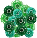 15pcs 6'' 8'' 10'' Green Paper Fans Decorations Round Tissue Paper Fans Hanging Paper Fans Set Party Paper Honeycomb Fans Decorations for Party Birthday Wedding Events