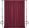 DWCN 10x7 FT Burgundy Backdrop Curtains for Parties, Photography Backdrop Drapes with Rod Pockets for Wedding Decorations Stage Birthday Family Gatherings, 2 Panels 5ft x 7ft