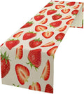 Strawberry Table Runner Spring Summer Wild Berry Fruit Theme Dinner Runner for Girl Baby Shower Party Holiday Home Kitchen Dining Table Decor 13x36
