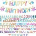167Pcs DIY Glitter Customizable Banner Kit Custom Banner Happy Birthday DIY Letter Banner Happy New Year Personalized Banner Christmas Baby Shower Birthday Party Decorations Supplies（Shiny Holografic）