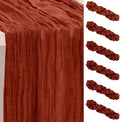 6 Pack Terracotta Cheesecloth Table Runner 35x120 Inch 10Ft Rustic Gauze Cheese Cloth Thanksgiving Table Runner Sheer Cheesecloth Table Runners for Wedding Party Bridal Shower Decoration