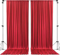 AK TRADING CO. 10 feet x 10 feet Polyester Backdrop Drapes Curtains Panels with Rod Pockets - Wedding Ceremony Party Home Window Decorations - RED (DRAPE-5x10-RED)