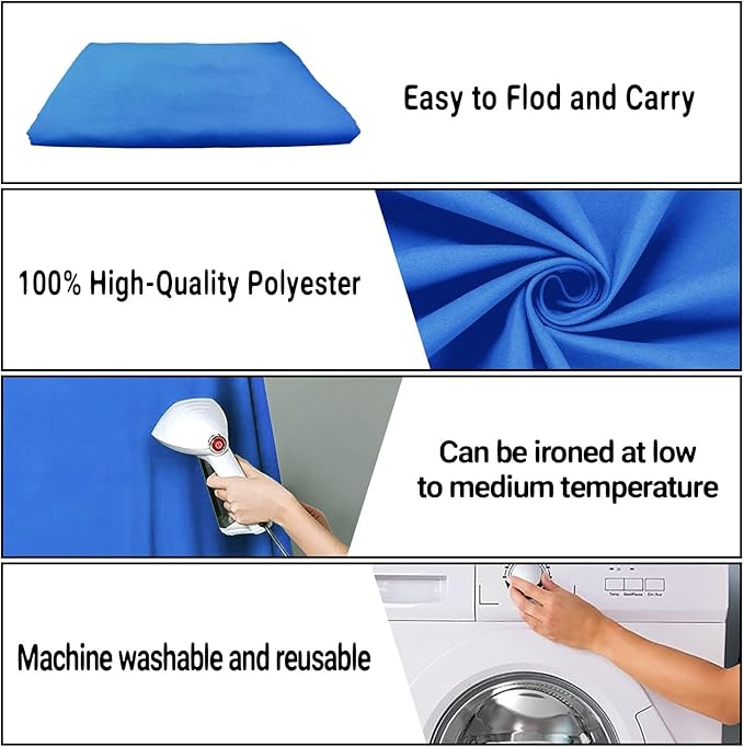 5x7FT Royal Blue Screen Backdrop for Photography, Solid Blue Photo Background for Party Portrait Photoshoots Booth Video Studio