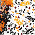 Halloween Party Glitter Pumpkin Spider Web Bat Plastic Foil Metallic Sequin Confetti Sprinkle for Table Decoration, 60g