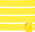 4 Pack 10 Feet Yellow Foil Fringe Garland Metallic Tinsel Streamers Banner Wall Hanging Curtain Backdrop for Parade Floats, Wedding, Graduate, Mother's Day, Birthday Party Decoration