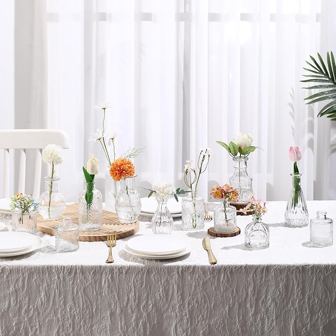 Bud Vases in Bulk 64, Glass Vases for Centerpieces, Small Vases for Flowers, Small Flower Vase for Centerpieces, Mini Vintage Vase, Clear Bud Vases for Wedding Table Decor