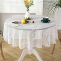 Jeloris Round Lace Tablecloth with Elegant Scalloped Bottom for Any Special Event Such as Wedding, Birthday Party, Baby Shower, Anniversary (78 inch, Style 6)