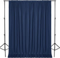 DWCN Backdrop Curtains for Parties, Background Curtains Photography Backdrop Drapes with Rod Pockets for Wedding Decorations Stage Birthday Family Gatherings, 2 Panels 5ft x 10ft, Navy Blue