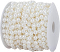 8mm Crafts Faux Pearl Beads Garland Pearl Bead Roll Strand of Pearls to Decorate Floral Centerpieces Wedding Party Favor Christmas Tree(33 Feet Ivory)